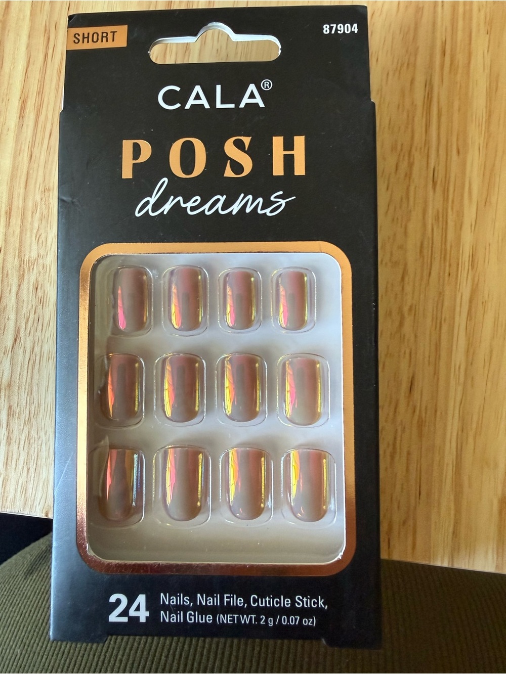CALA Posh Dreams Iridescent Pink Short Press-On Nails